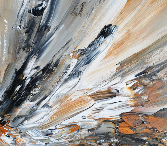 Detail des abstrakten, naturinspirierten Gemäldes von Peter Nottrott