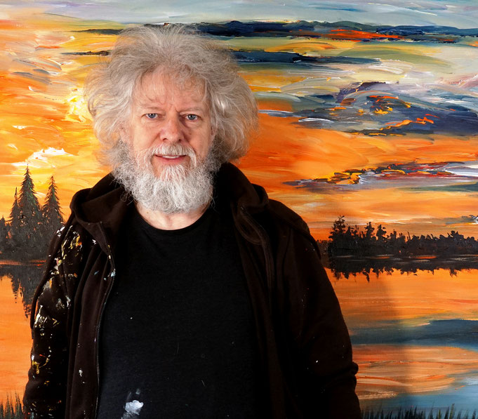 ... gerade fertig gemalt: Peter Nottrott mit Romantic Sundown L 1