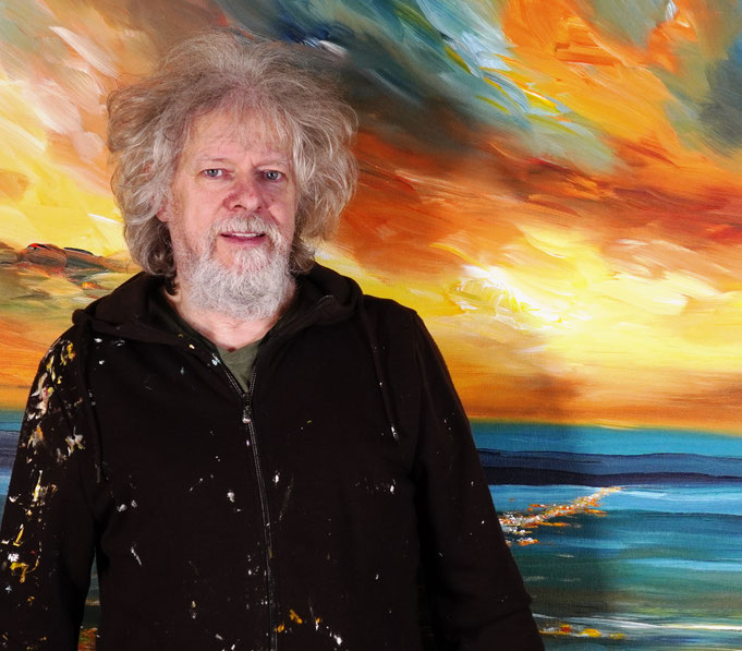 .. gerade fertig gemalt: Peter Nottrott mit Romantic Evening Landscape XL 1