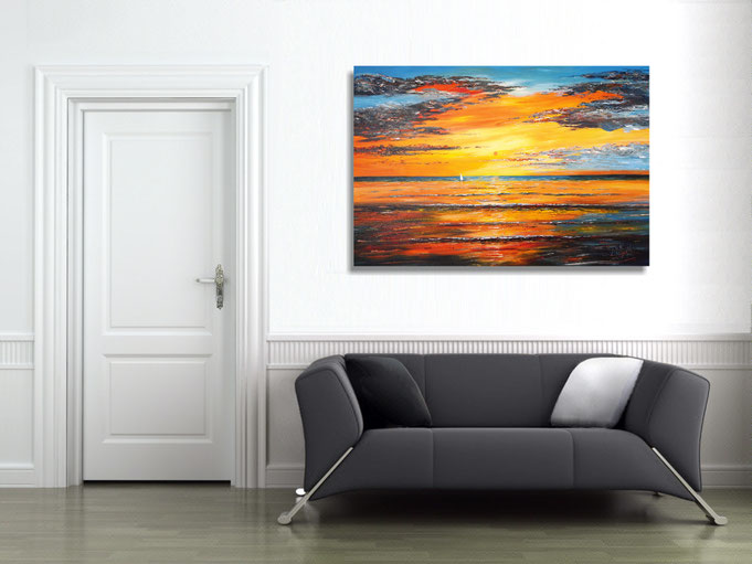 peter nottrott, Originalgemälde, acryl, blau, maritim, Meer, Wasser, Wind, Wellen