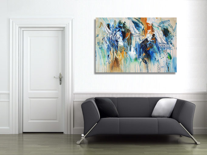 peter nottrott, Originalgemälde, acryl, blau,  maritim, Meer, Wasser, Wind, Wellen 