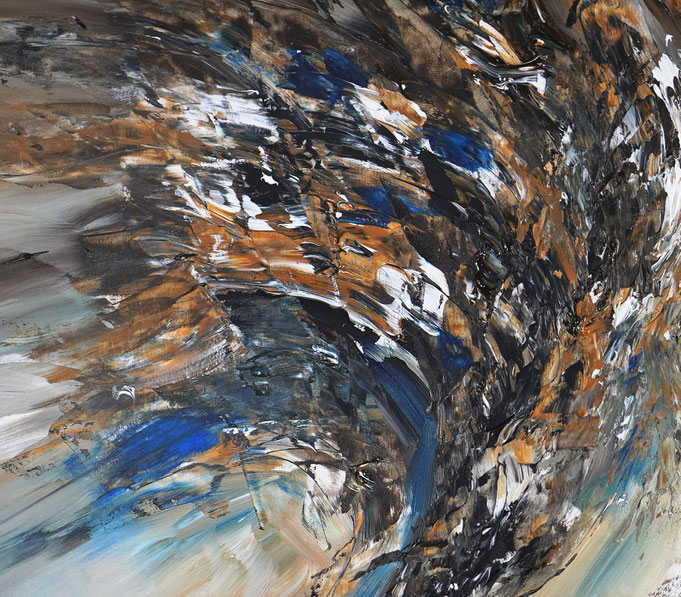Detail des abstrakten, naturinspirierten Gemäldes von Peter Nottrott