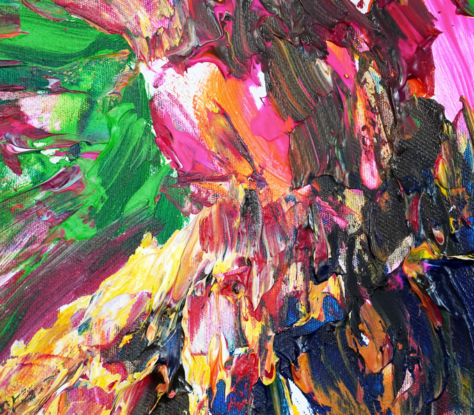 Detail aus dem abstrakten Gemälde des Kunstmalers Peter Nottrott