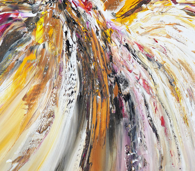 Detail des abstrakten, naturinspirierten Gemäldes von Peter Nottrott