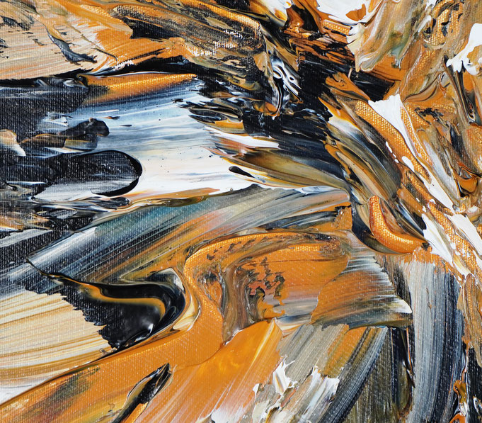 Detail des abstrakten, naturinspirierten Gemäldes von Peter Nottrott