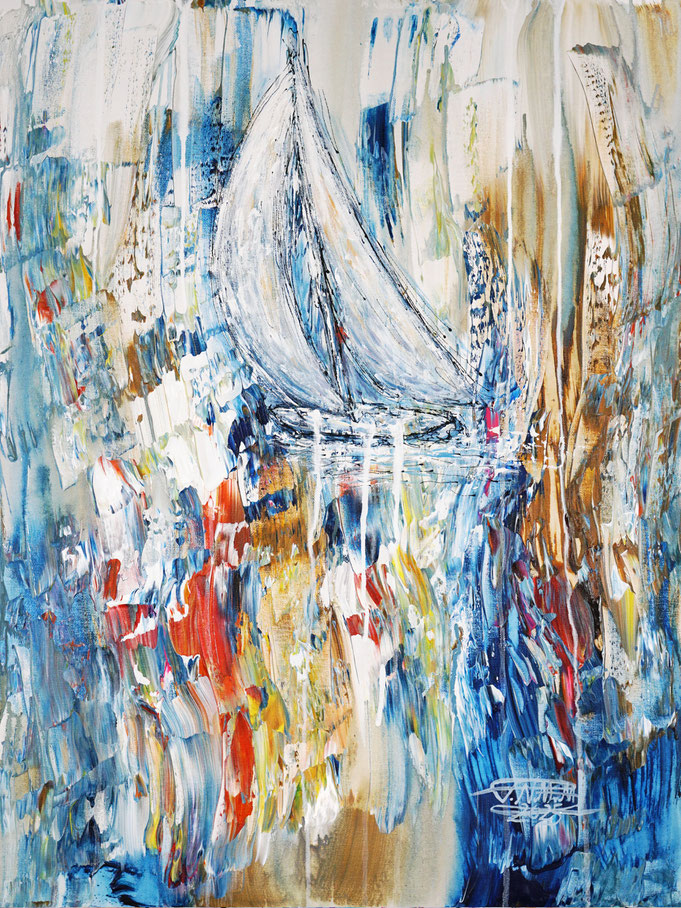 Segelboot - Gemälde von Peter Nottrott
