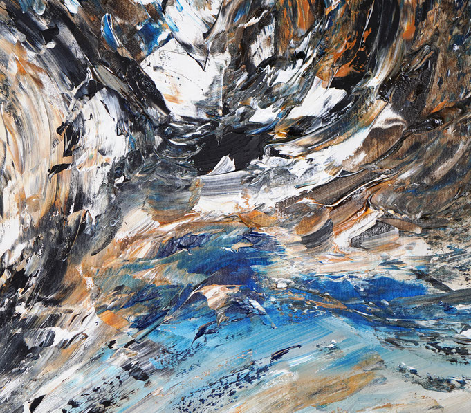 Detail des abstrakten, naturinspirierten Gemäldes von Peter Nottrott