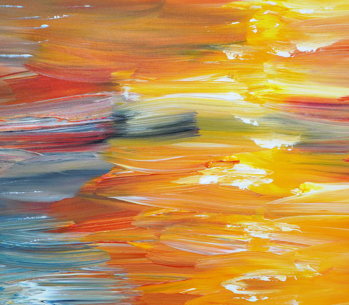 Detail des großen Sonnenuntergangsgemälde, Acryl auf Leinwand, Unikat