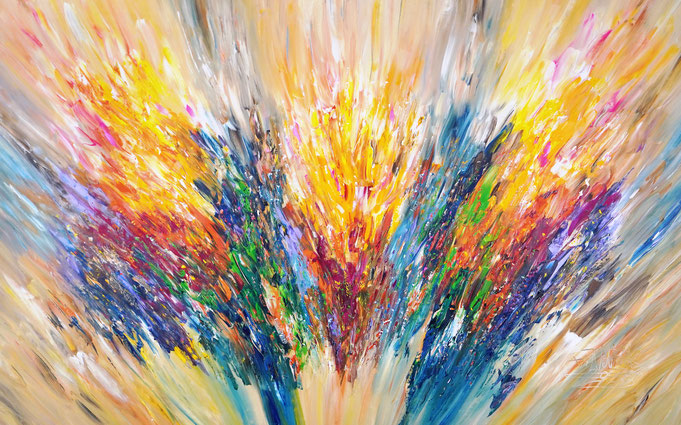 Großformatiges Acrylbild auf Leinwand. Abstrakte, moderne Malerei.