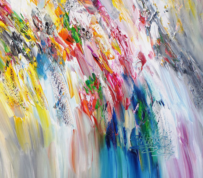 Detail aus dem abstrakten Gemälde des Kunstmalers Peter Nottrott