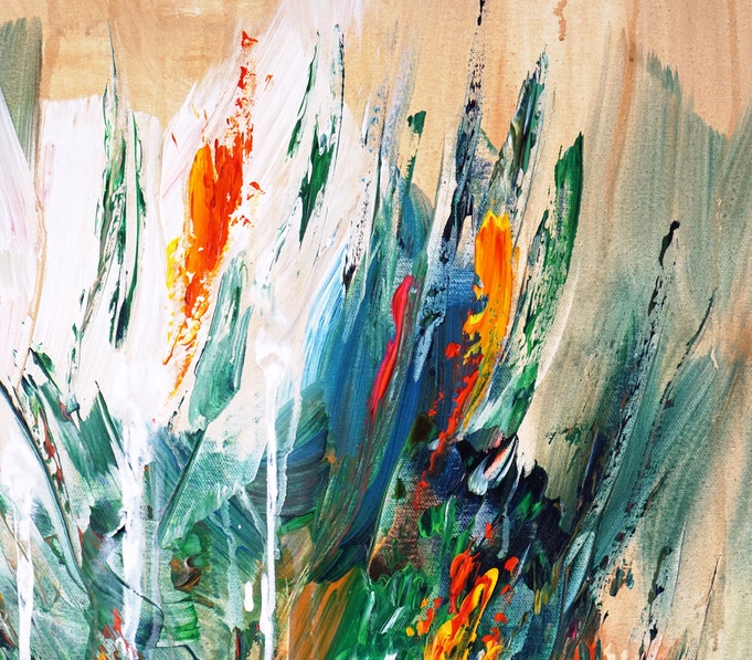 Detail des floralen Gemälde des Künstlers Peter Nottrott