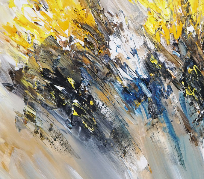 Detail des abstraktes Gemäldes des Kunstmalers Peter Nottrott