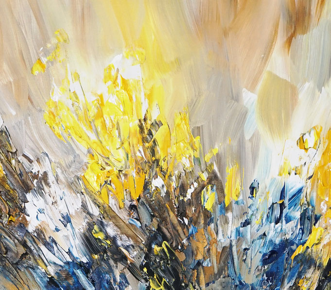 Detail des abstraktes Gemäldes des Kunstmalers Peter Nottrott