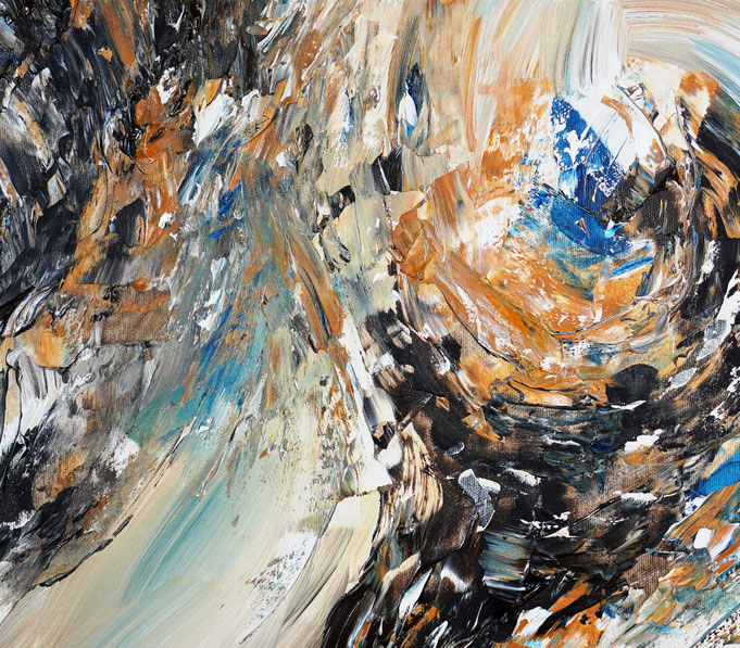 Detail des abstrakten, naturinspirierten Gemäldes von Peter Nottrott