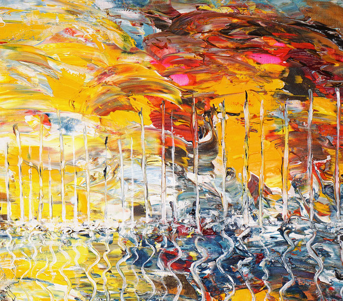 Detailfoto des Gemäldes "Romantic Seaside Sailing M 1", Acryl auf Leinwand