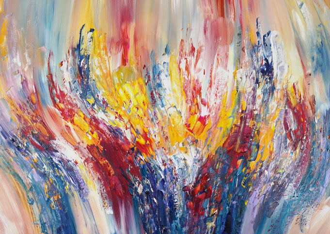 Abstraktes Acrylbild modern, leinwand
