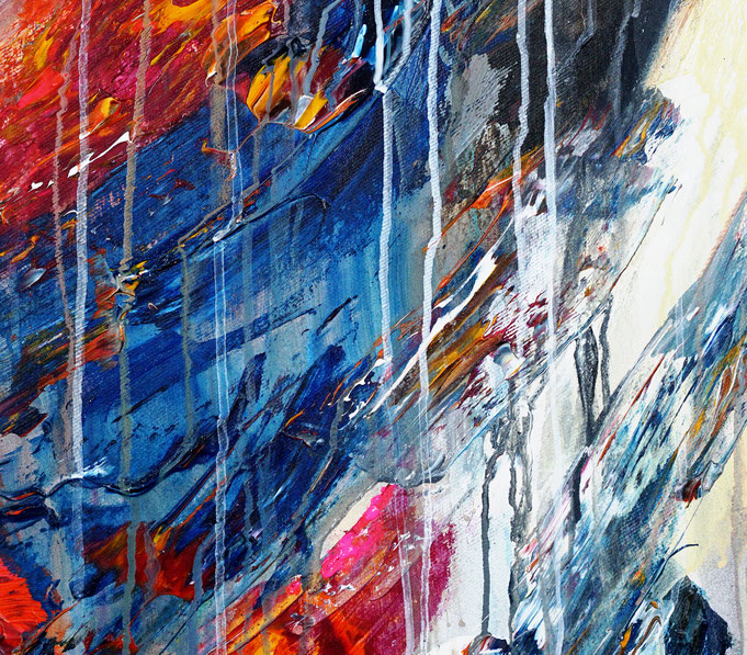 Detail aus dem abstrakten Gemälde des Kunstmalers Peter Nottrott