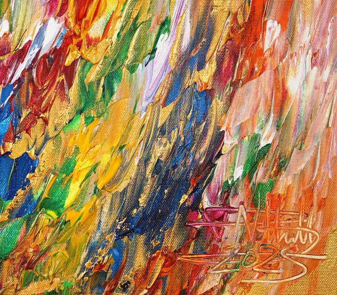 Detail des abstrakten Gemäldes des Kunstmalers Peter Nottrott