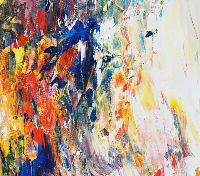 Detail des intensiven, abstrakten Gemäldes
