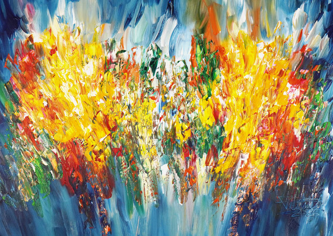 Abstraktes Acrylbild modern, leinwand