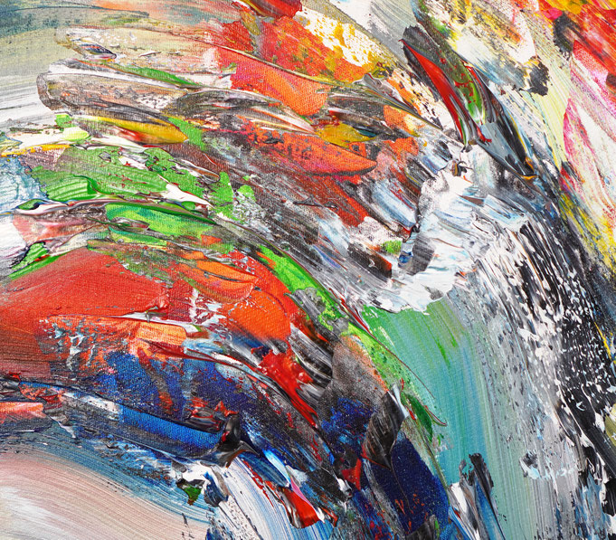 Detail aus dem abstrakten Gemälde des Kunstmalers Peter Nottrott