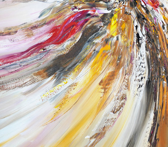 Detail des abstrakten, naturinspirierten Gemäldes von Peter Nottrott