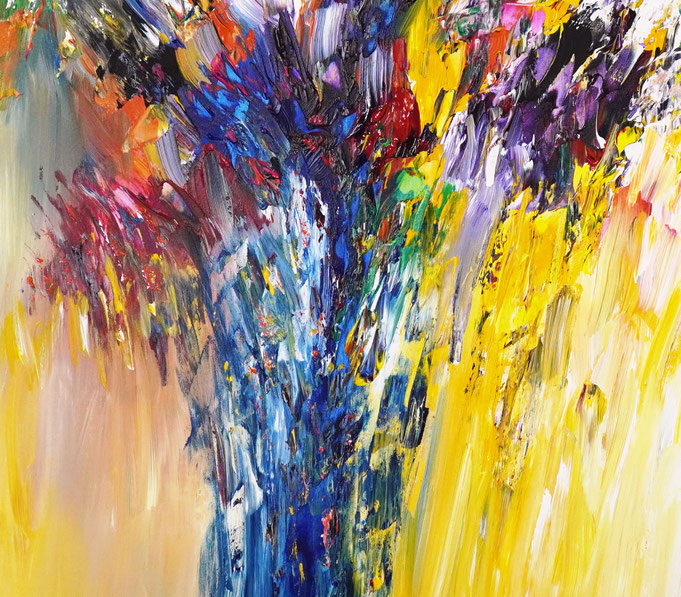 Detail des abstrakten, großen Gemäldes vom Kunstmaler Peter Nottrott