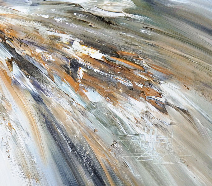 Detail des abstrakten, naturinspirierten Gemäldes von Peter Nottrott