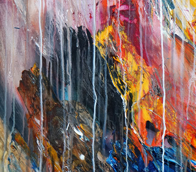 Detail aus dem abstrakten Gemälde des Kunstmalers Peter Nottrott