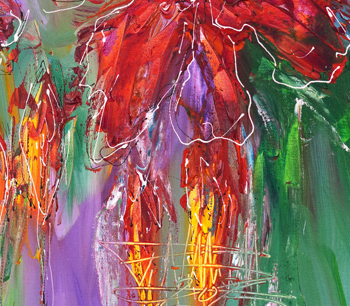 Detail des floralen Gemälde des Künstlers Peter Nottrott