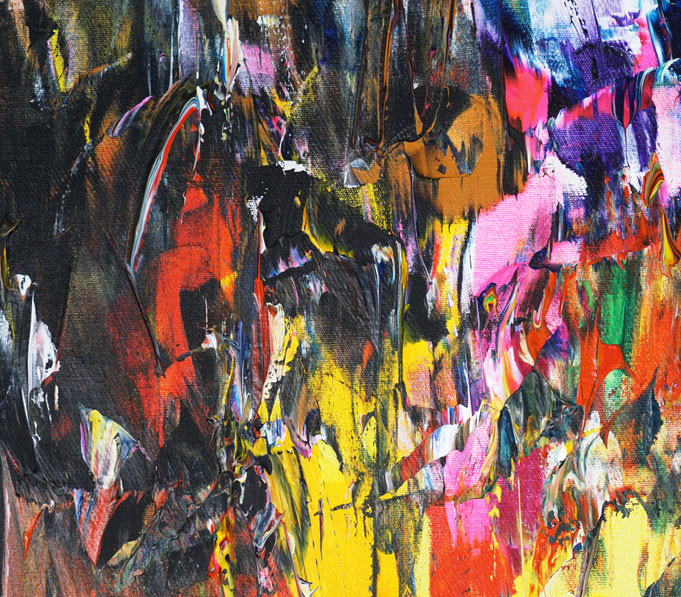 Detail des intensiven, abstrakten Gemäldes