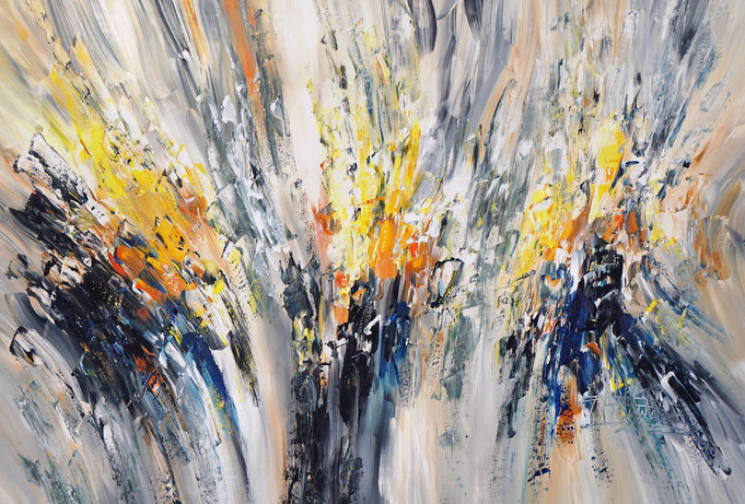 Abstraktes, modernes Gemälde. Original in Acrylfarben auf Leinwand. 