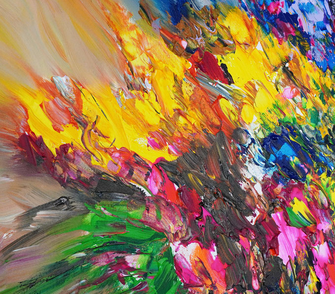 Detail aus dem abstrakten Gemälde des Kunstmalers Peter Nottrott