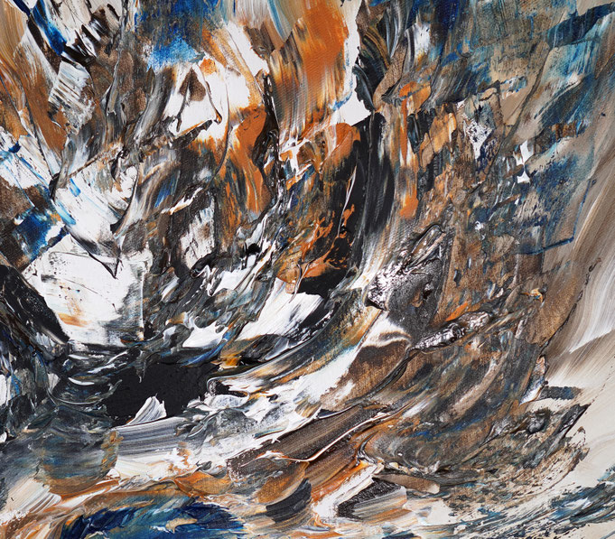 Detail des abstrakten, naturinspirierten Gemäldes von Peter Nottrott