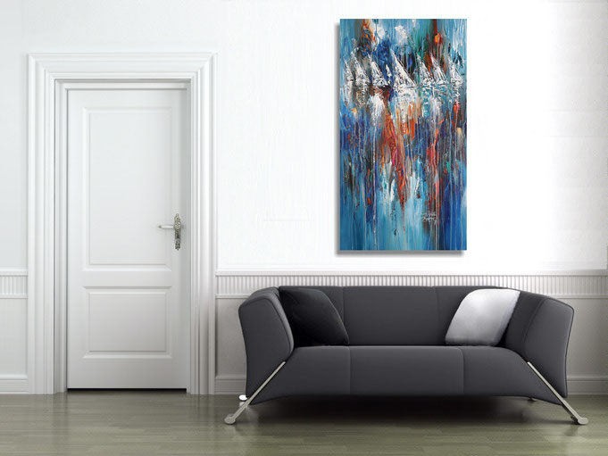 peter nottrott, Originalgemälde, acryl, blau,  maritim, Meer, Wasser, Wind, Wellen 