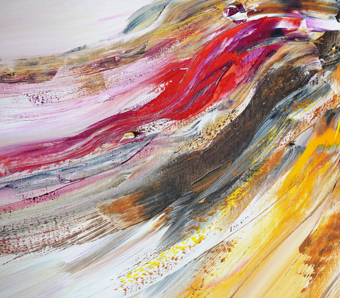 Detail des abstrakten, naturinspirierten Gemäldes von Peter Nottrott