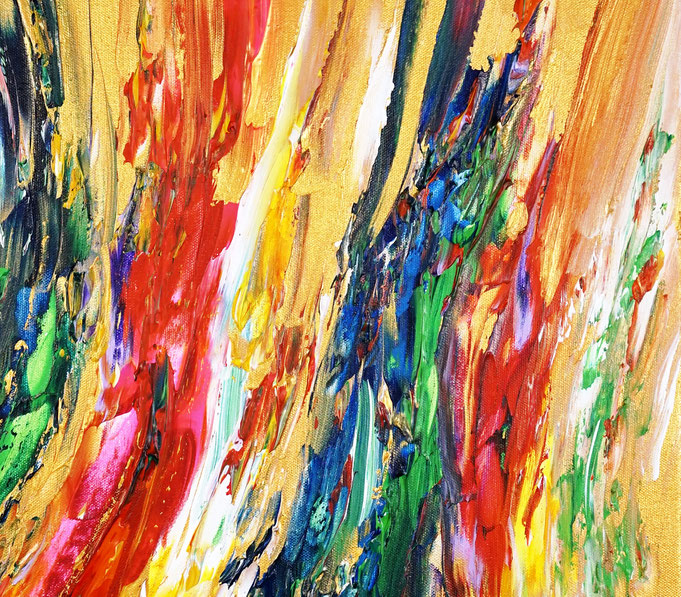 Detail des abstrakten Gemäldes des Kunstmalers Peter Nottrott