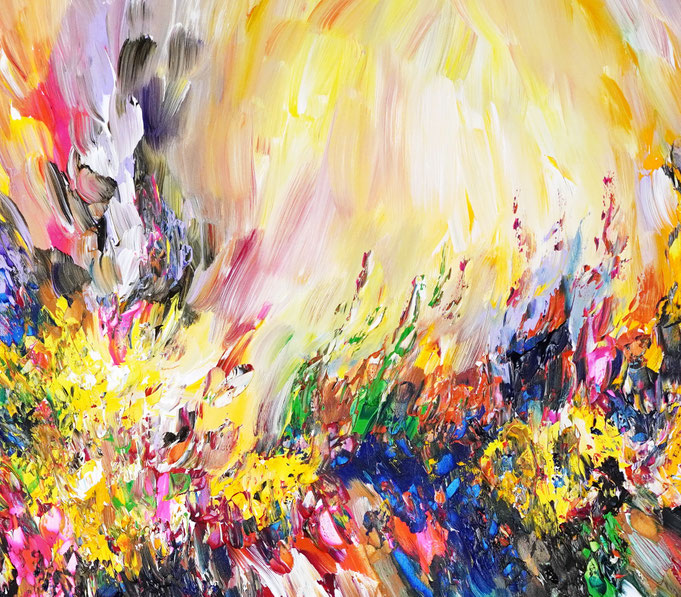 Detail aus dem abstrakten Gemälde des Kunstmalers Peter Nottrott