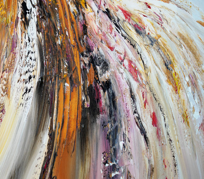 Detail des abstrakten, naturinspirierten Gemäldes von Peter Nottrott