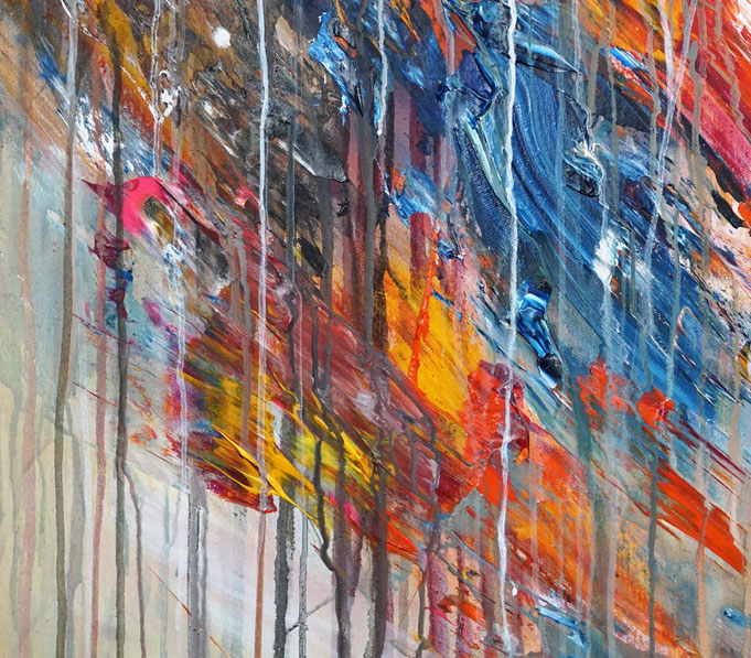 Detail aus dem abstrakten Gemälde des Kunstmalers Peter Nottrott