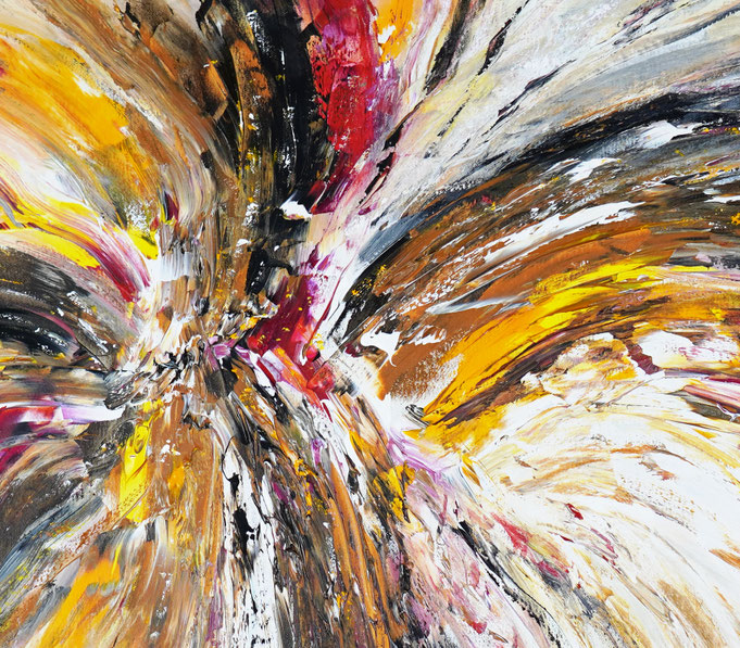 Detail des abstrakten, naturinspirierten Gemäldes von Peter Nottrott