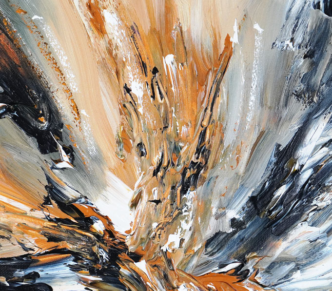 Detail des abstrakten, naturinspirierten Gemäldes von Peter Nottrott