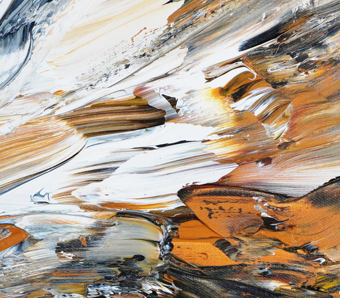 Detail des abstrakten, naturinspirierten Gemäldes von Peter Nottrott
