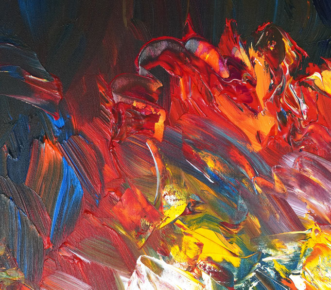 Detail des floralen Gemälde des Künstlers Peter Nottrott