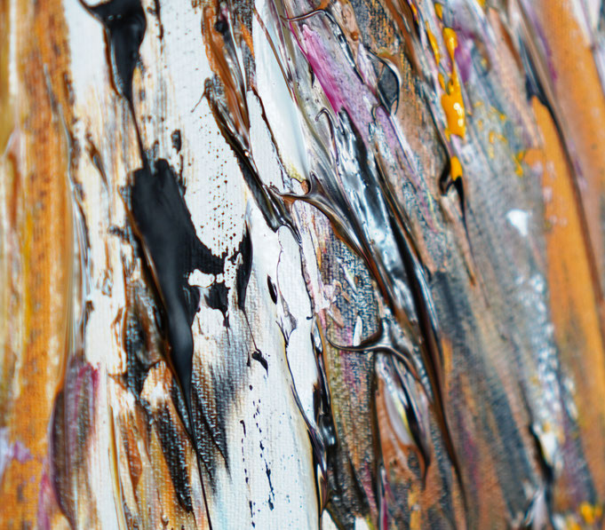 Detail des abstrakten, naturinspirierten Gemäldes von Peter Nottrott
