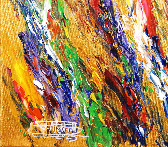 Detail des abstrakten Gemäldes des Kunstmalers Peter Nottrott
