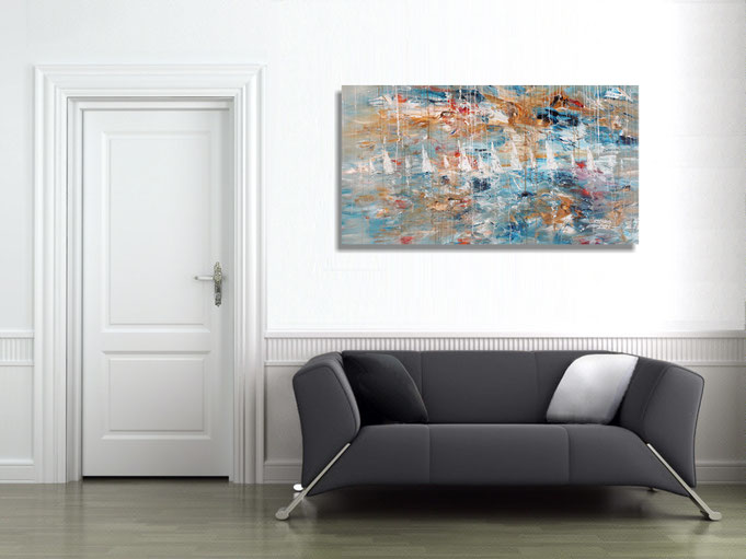 peter nottrott, Originalgemälde, acryl, blau, maritim, Meer, Wasser, Wind, Wellen