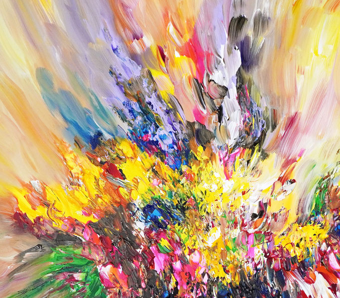 Detail aus dem abstrakten Gemälde des Kunstmalers Peter Nottrott