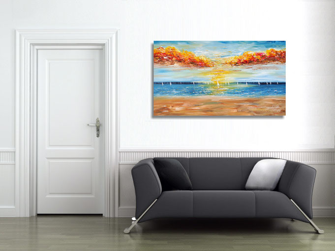 peter nottrott, Originalgemälde, acryl, blau,  maritim, Meer, Wasser, Wind, Wellen 