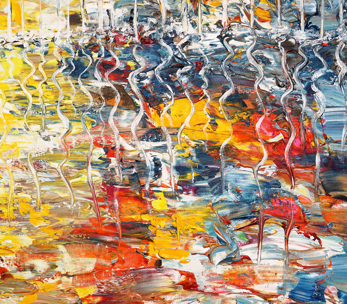 Detailfoto des Gemäldes "Romantic Seaside Sailing M 1", Acryl auf Leinwand
